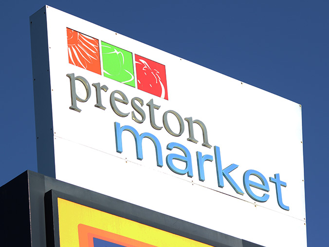 Preston Market sign