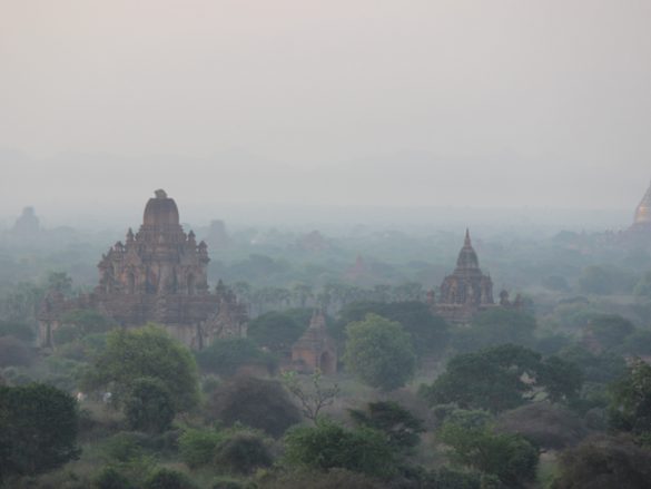 Sunrise over temples Bagan